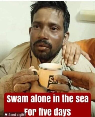 swam alone in the sea